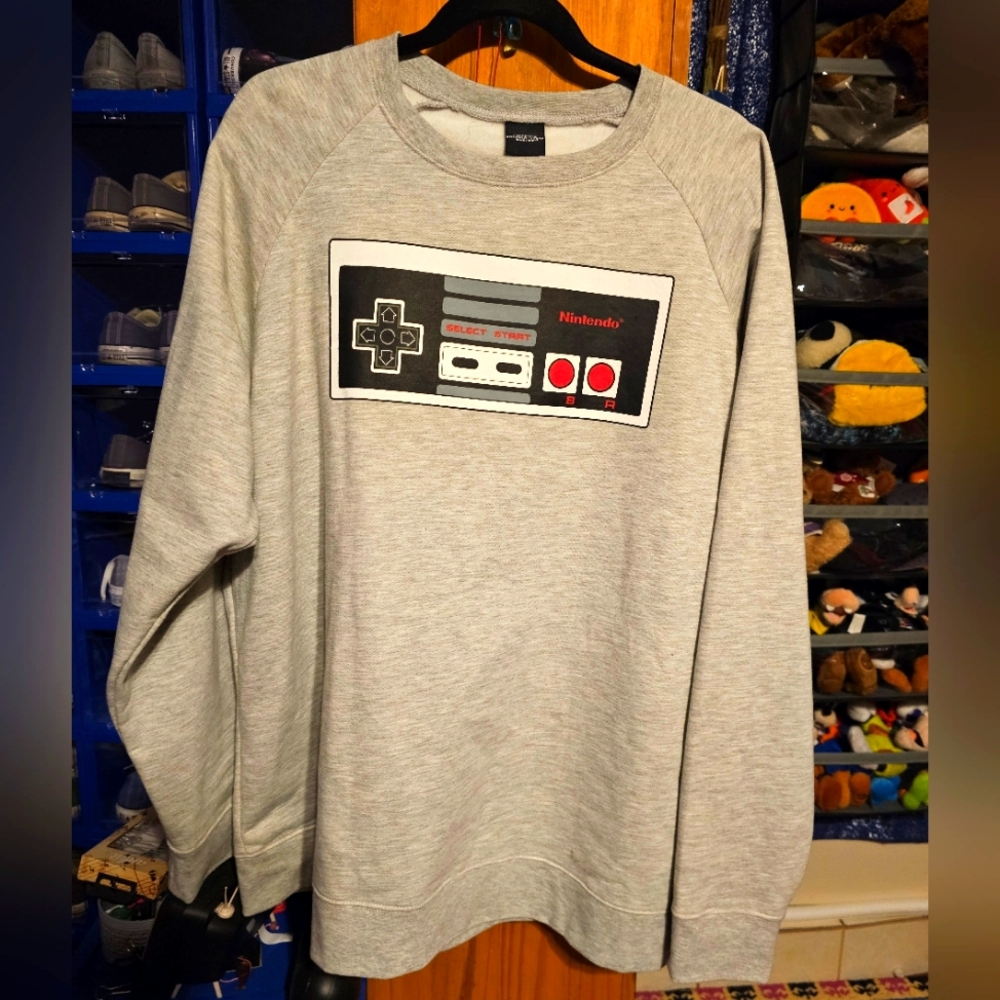 Nintendo controller logo, unisex sweatshirt 2XL